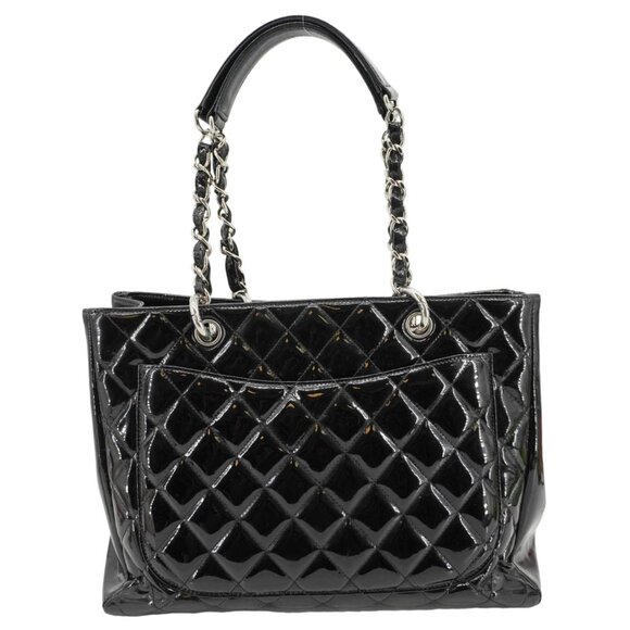 Chanel  Grand Shopping Patent Quilted Leather GST Tote Bag Black - Picture 4 of 15